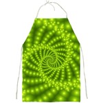 Glossy Lime Green Beaded Spiral Fractal Full Print Apron