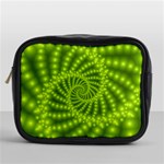 Glossy Lime Green Beaded Spiral Fractal Mini Toiletries Bag (One Side)