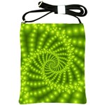 Glossy Lime Green Beaded Spiral Fractal Shoulder Sling Bag