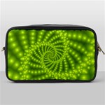 Glossy Lime Green Beaded Spiral Fractal Toiletries Bag (One Side)