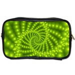 Glossy Lime Green Beaded Spiral Fractal Toiletries Bag (Two Sides)