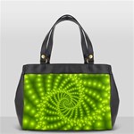 Glossy Lime Green Beaded Spiral Fractal Oversize Office Handbag