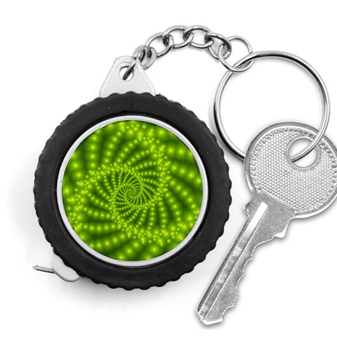 Glossy Lime Green Beaded Spiral Fractal Measuring Tape from ArtsNow.com Front