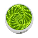 Glossy Lime Green Beaded Spiral Fractal 4-Port USB Hub (One Side)