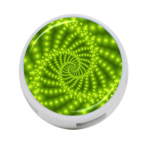 Glossy Lime Green Beaded Spiral Fractal 4 Front