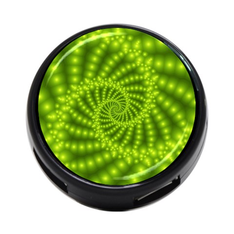 Glossy Lime Green Beaded Spiral Fractal 4 Back