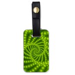 Glossy Lime Green Beaded Spiral Fractal Luggage Tag (one side)