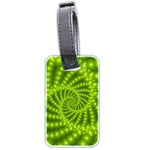 Glossy Lime Green Beaded Spiral Fractal Luggage Tag (two sides)