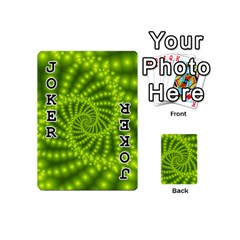 Glossy Lime Green Beaded Spiral Fractal Playing Cards 54 (Mini) from ArtsNow.com Front - Joker1