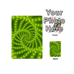 Glossy Lime Green Beaded Spiral Fractal Playing Cards 54 (Mini) from ArtsNow.com Back