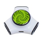 Glossy Lime Green Beaded Spiral Fractal 3-Port USB Hub