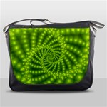 Glossy Lime Green Beaded Spiral Fractal Messenger Bag