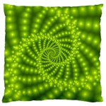 Glossy Lime Green Beaded Spiral Fractal Large Cushion Case (One Side)