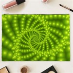 Glossy Lime Green Beaded Spiral Fractal Cosmetic Bag (XXL)