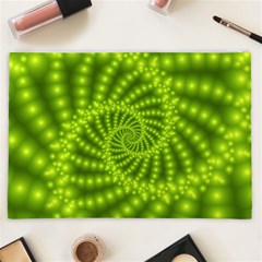 Glossy Lime Green Beaded Spiral Fractal Cosmetic Bag (XXL) from ArtsNow.com Back