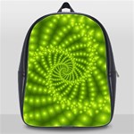 Glossy Lime Green Beaded Spiral Fractal School Bag (XL)