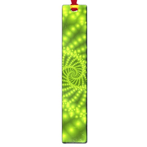 Glossy Lime Green Beaded Spiral Fractal Large Book Mark from ArtsNow.com Front