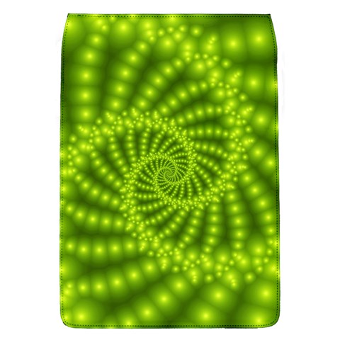 Glossy Lime Green Beaded Spiral Fractal Removable Flap Cover (L) from ArtsNow.com Front