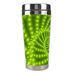 Glossy Lime Green Beaded Spiral Fractal Stainless Steel Travel Tumbler