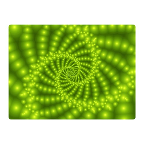 Glossy Lime Green Beaded Spiral Fractal Double Sided Flano Blanket (Mini) from ArtsNow.com 35 x27  Blanket Front