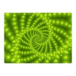 Glossy Lime Green Beaded Spiral Fractal Double Sided Flano Blanket (Mini)