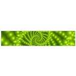 Glossy Lime Green Beaded Spiral Fractal Flano Scarf (Small)