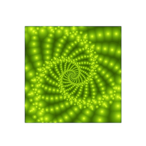 Glossy Lime Green Beaded Spiral Fractal Satin Bandana Scarf from ArtsNow.com Front