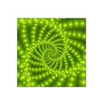 Glossy Lime Green Beaded Spiral Fractal Satin Bandana Scarf