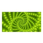 Glossy Lime Green Beaded Spiral Fractal Satin Shawl