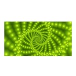 Glossy Lime Green Beaded Spiral Fractal Satin Wrap