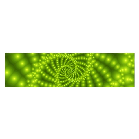 Glossy Lime Green Beaded Spiral Fractal Satin Scarf (Oblong) from ArtsNow.com Front