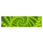 Glossy Lime Green Beaded Spiral Fractal Satin Scarf (Oblong)