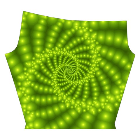 Glossy Lime Green Beaded Spiral Fractal Yoga Cropped Leggings from ArtsNow.com Right