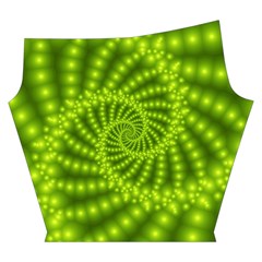 Glossy Lime Green Beaded Spiral Fractal Yoga Cropped Leggings from ArtsNow.com Left