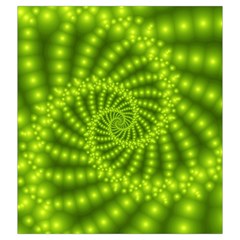 Glossy Lime Green Beaded Spiral Fractal Drawstring Pouch (XXL) from ArtsNow.com Back