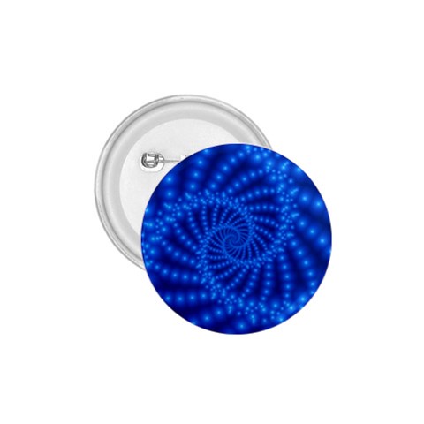 Glossy Blue Beaded Spiral Fractal 1.75  Button from ArtsNow.com Front