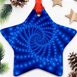 Glossy Blue Beaded Spiral Fractal Ornament (Star)