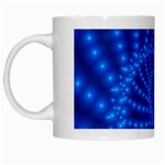 Glossy Blue Beaded Spiral Fractal White Mug