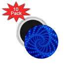 Glossy Blue Beaded Spiral Fractal 1.75  Magnet (10 pack) 