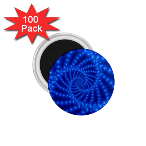 Glossy Blue Beaded Spiral Fractal 1.75  Magnet (100 pack)  from ArtsNow.com Front