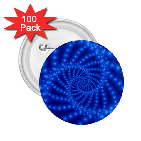 Glossy Blue Beaded Spiral Fractal 2.25  Button (100 pack) from ArtsNow.com Front