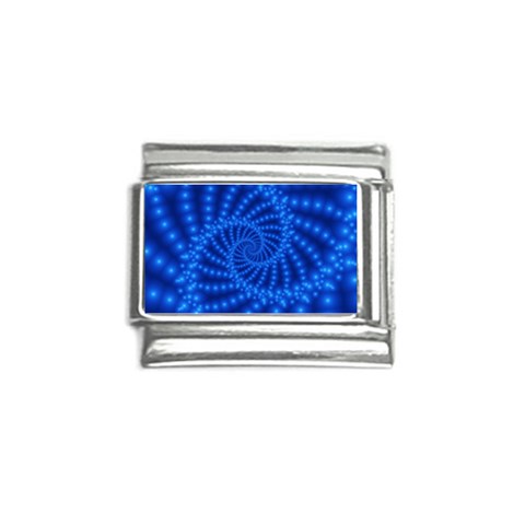 Glossy Blue Beaded Spiral Fractal Italian Charm (9mm) from ArtsNow.com Front