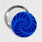 Glossy Blue Beaded Spiral Fractal 2.25  Handbag Mirror