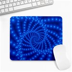 Glossy Blue Beaded Spiral Fractal Large Mousepad