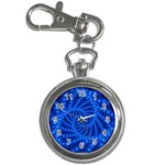 Glossy Blue Beaded Spiral Fractal Key Chain Watch