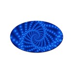 Glossy Blue Beaded Spiral Fractal Sticker (Oval)