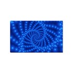 Glossy Blue Beaded Spiral Fractal Sticker (Rectangular)