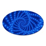 Glossy Blue Beaded Spiral Fractal Magnet (Oval)