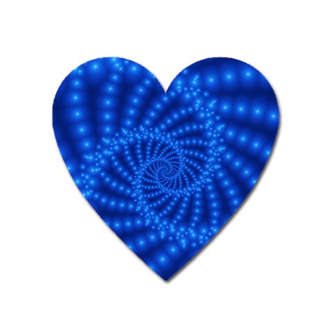 Glossy Blue Beaded Spiral Fractal Magnet (Heart) from ArtsNow.com Front