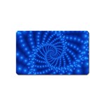 Glossy Blue Beaded Spiral Fractal Magnet (Name Card)